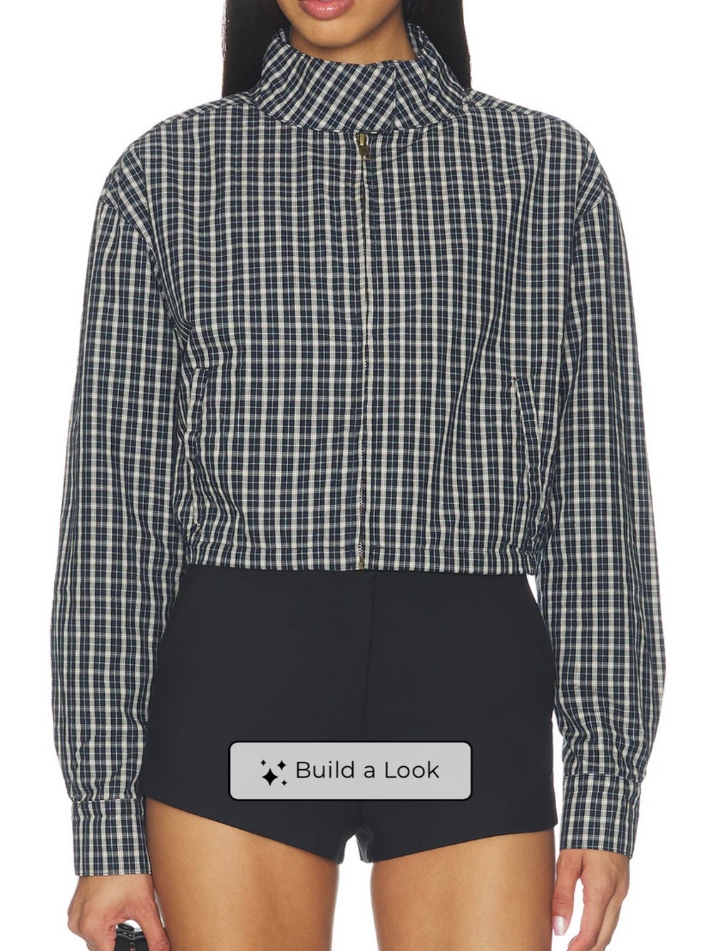 Lioness Aura Jacket in Navy Lemon Plaid